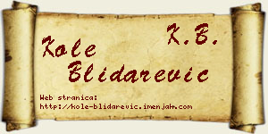 Kole Blidarević vizit kartica